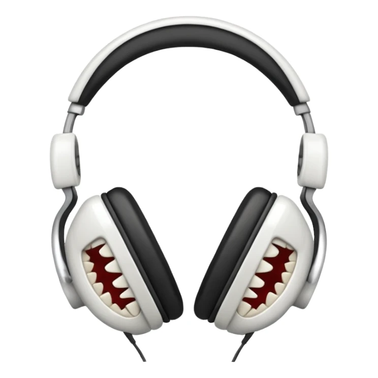Headphones filled with teeth  sticker