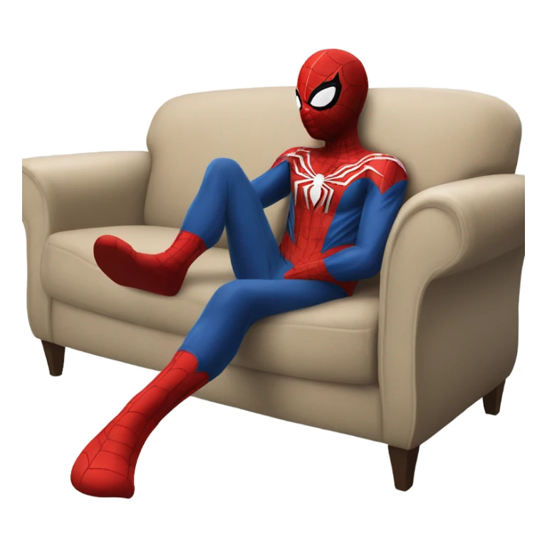 Spider-Man laying on the couch sticker
