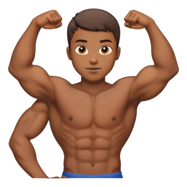 Brown Shirtless guy with short hair flexing sticker