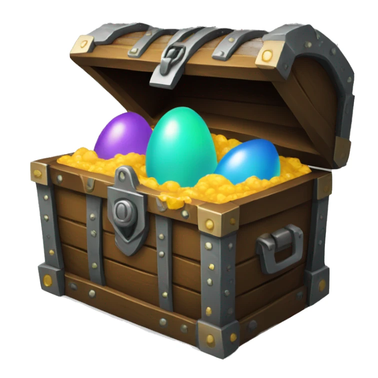 treasure chest with alien eggs sticker