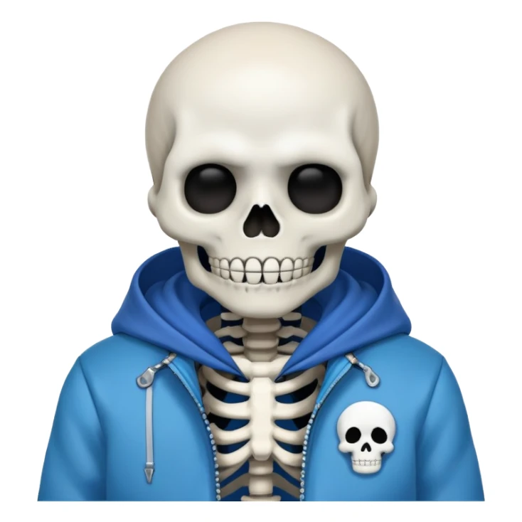 Sans from Undertale, skeleton character with blue jacket sticker