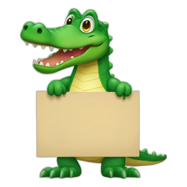 Cute aligator Holding a Sign sticker