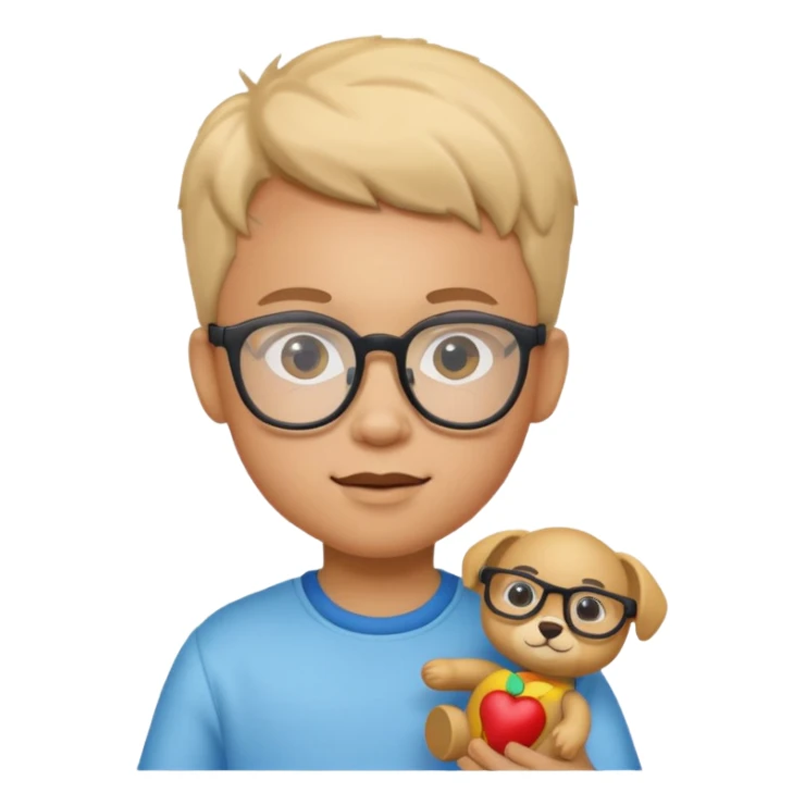 Toy Holding Kid with Glasses sticker