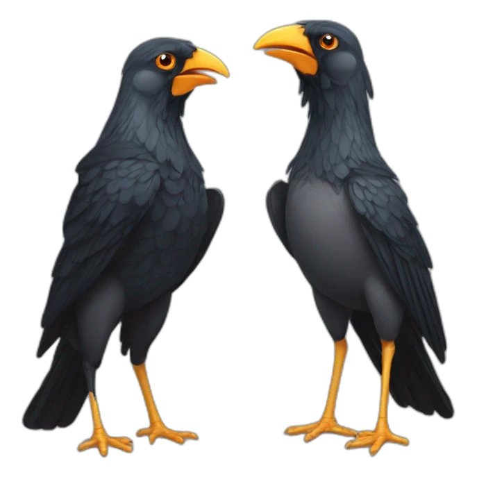 Corbeau et poulet sticker