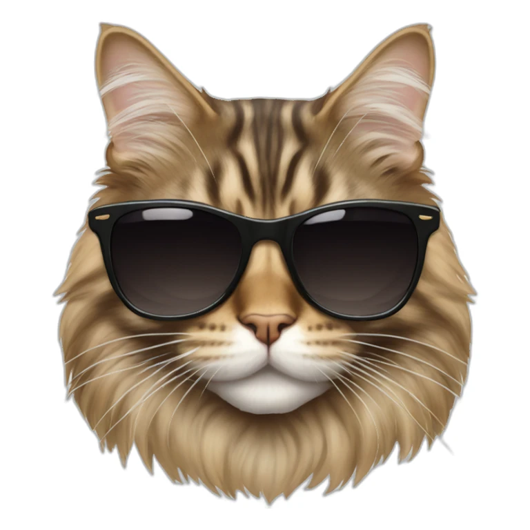 Tabby maine coon with sunglasses sticker
