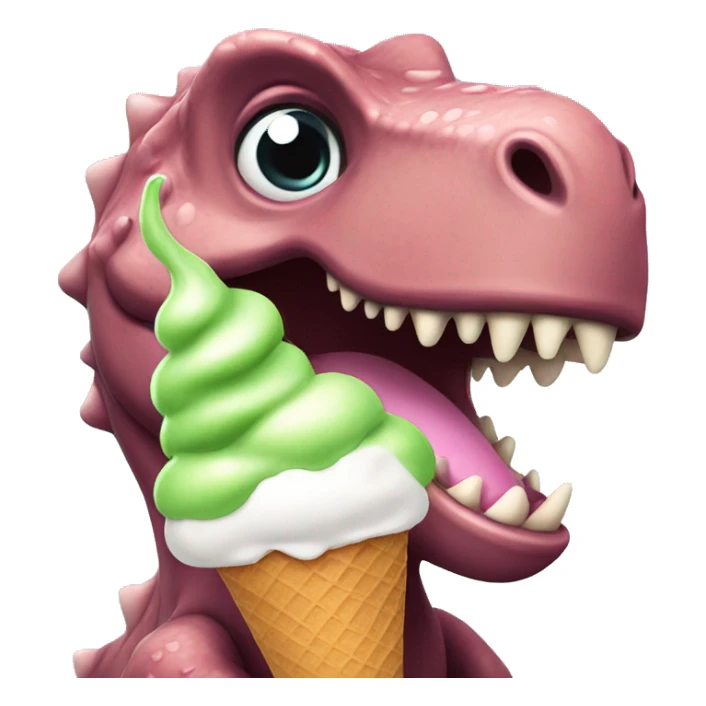 Dino with ice cream sticker