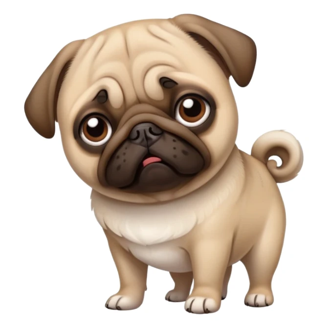 pug shaking his head saying no  sticker