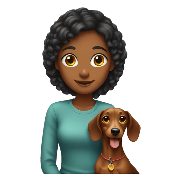 girl with dachshund sticker