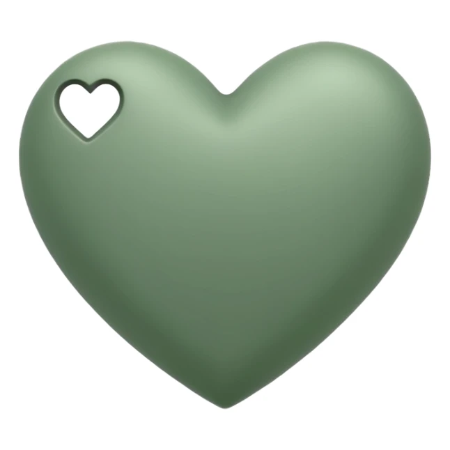 sage green heart sticker