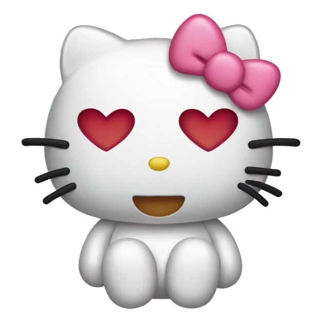hello kitty with heart eyes  sticker
