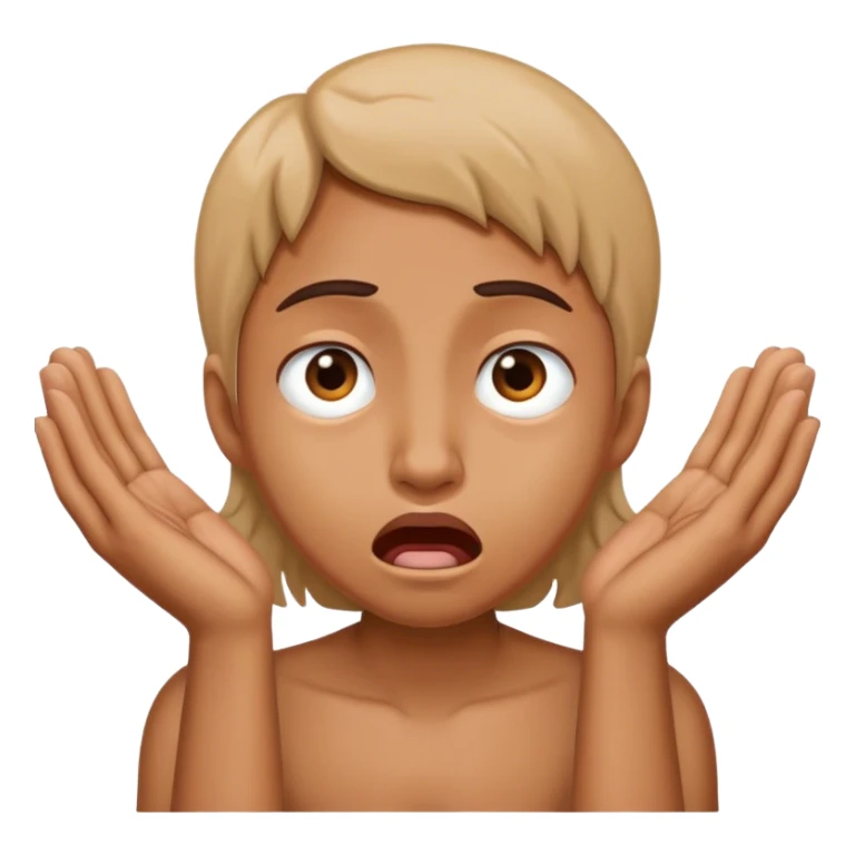 whining face begging with hands sticker