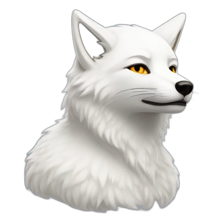 White fox comic style sticker