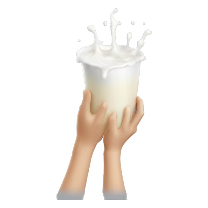 milk dripping off hand sticker