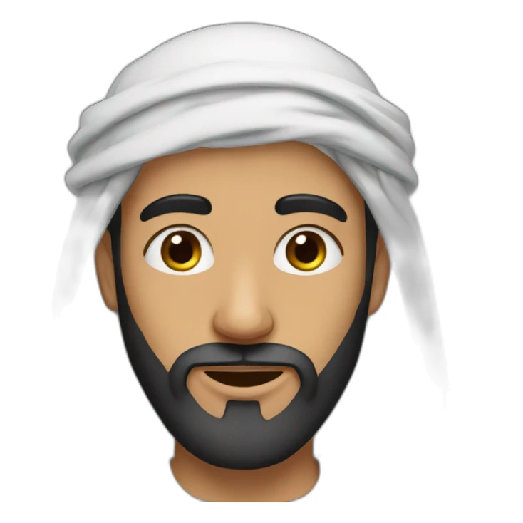 young Arab man with a long beard sticker