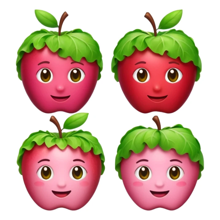 salad pink variation 4, apple style emoji sticker