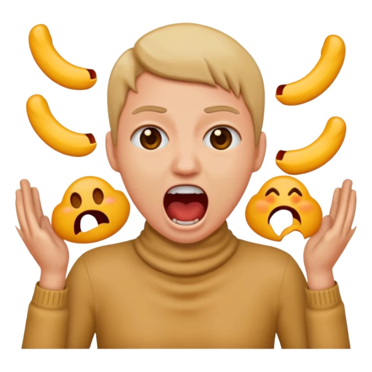 Holding neck screaming emoji sticker