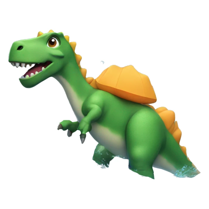 Dinosaur swimming with arm floaties sticker