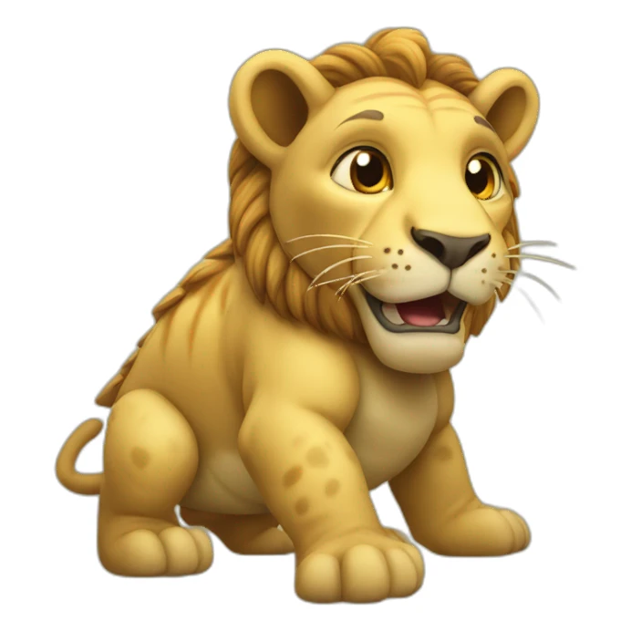 Tortue sur un lion sticker