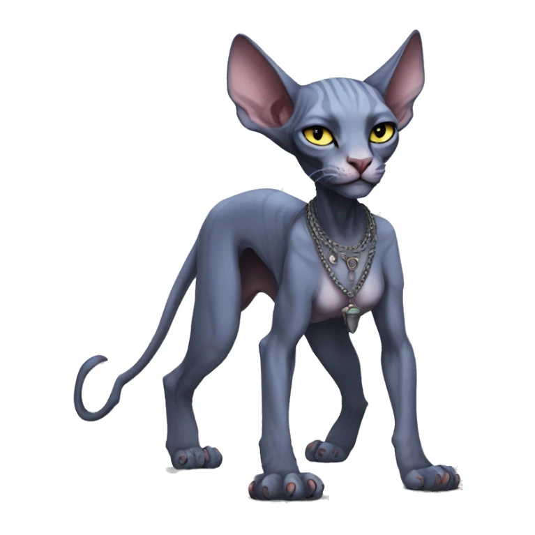 Anthro Punk Sphynx Full body sticker