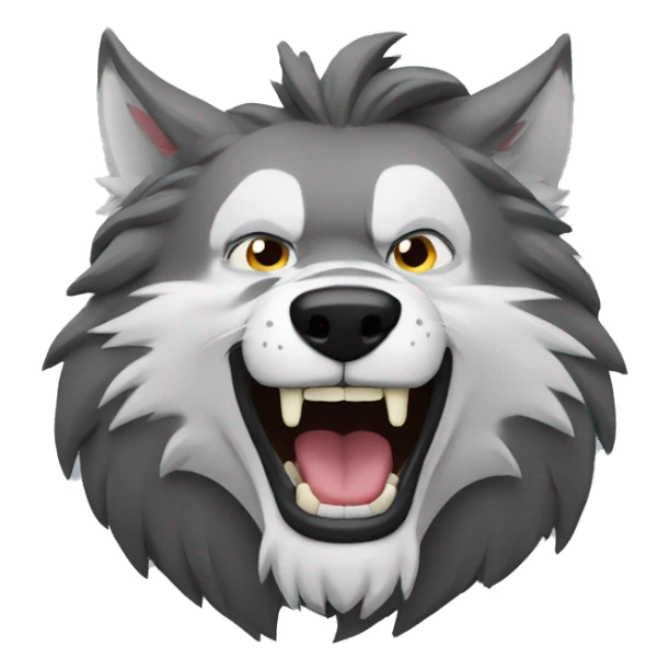 Lobo gris riendo sticker