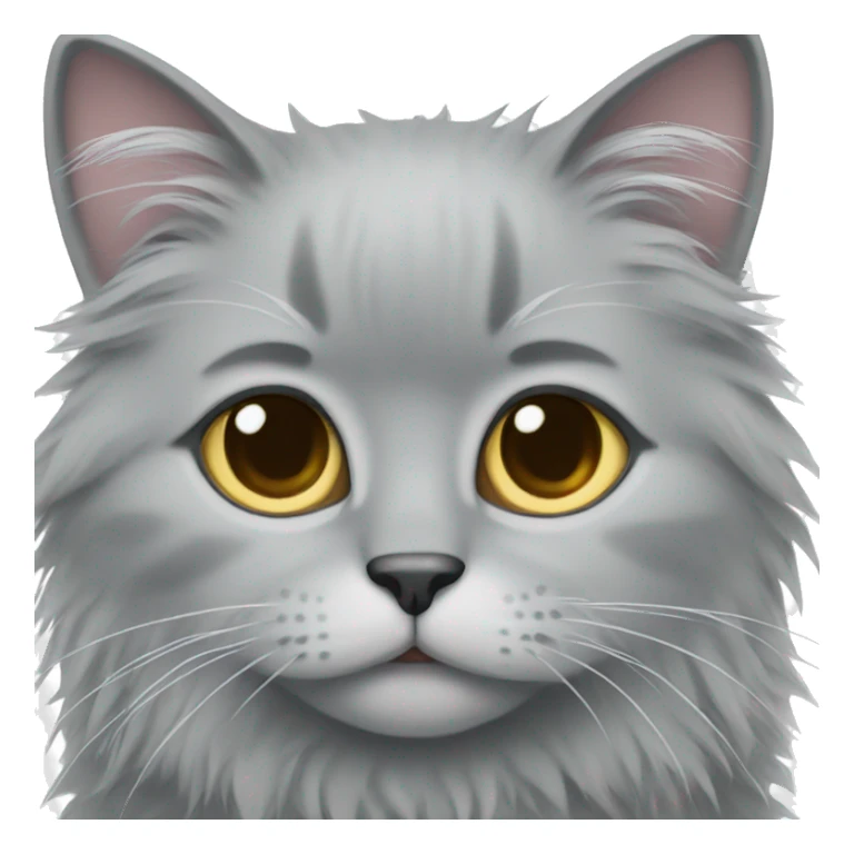 Grey fluffy cat  sticker