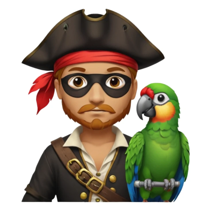pirate and parrot sticker