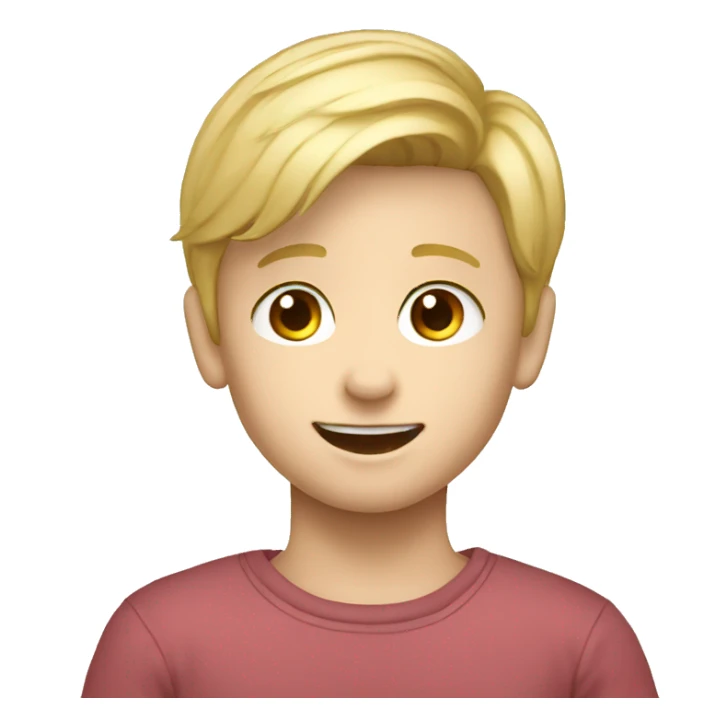 Blonde boy with cochlear implantat  sticker