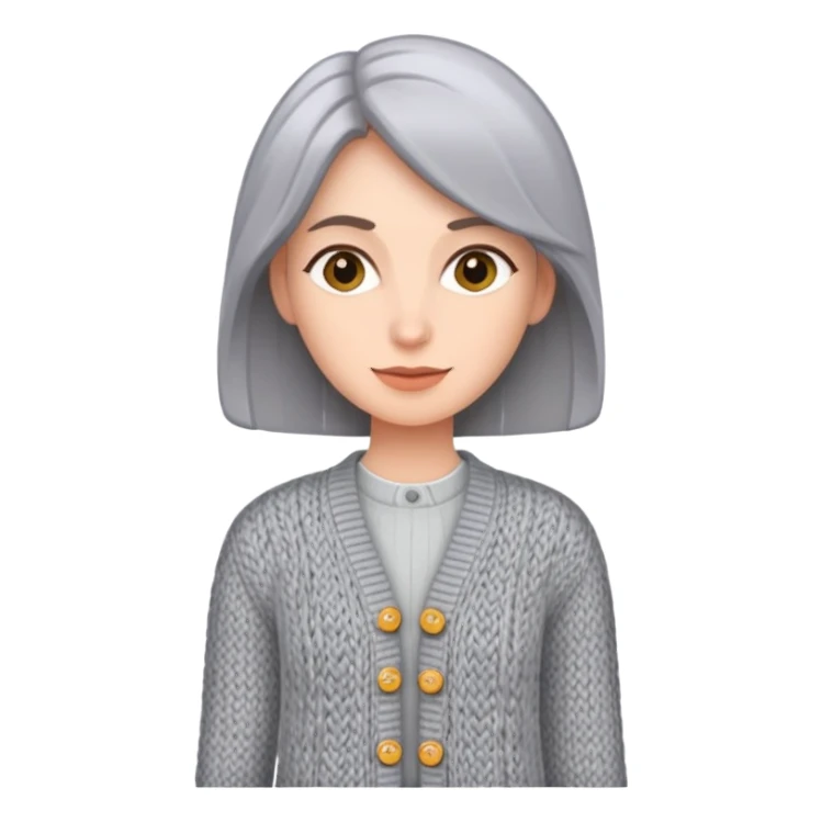 gray woman knit cardigan sticker