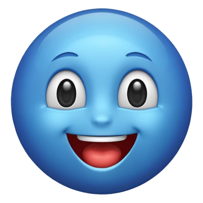 create a blue exited emoji sticker