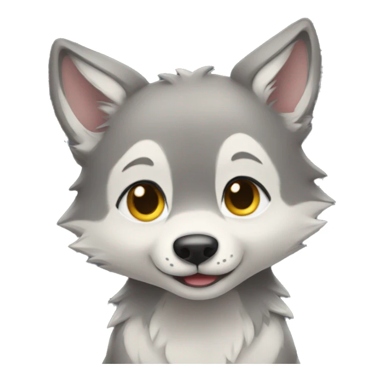 baby wolf with hugs sticker