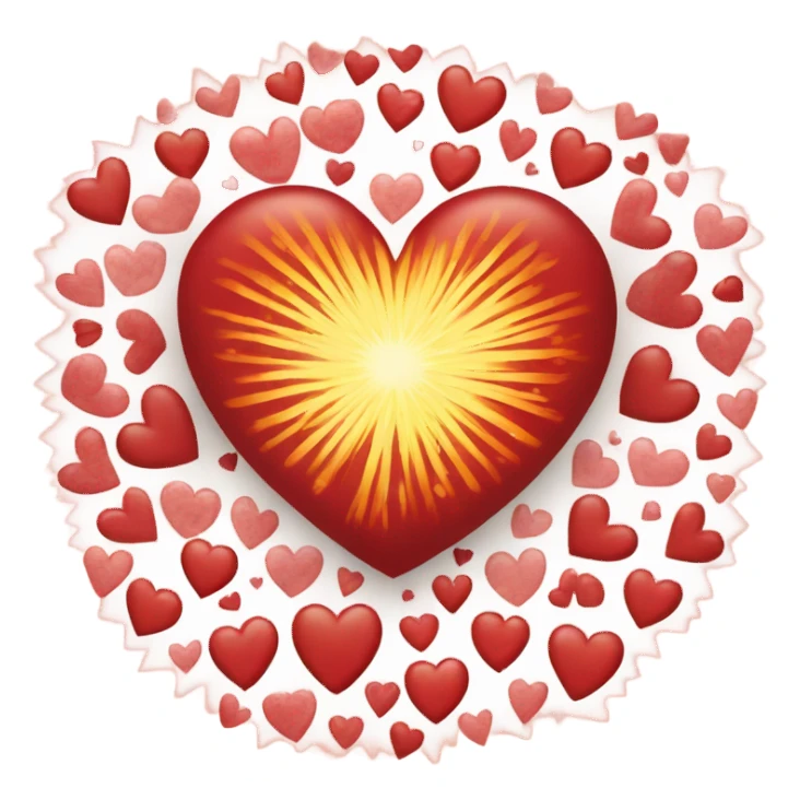 Big heart radiating smaller lighter  hearts sticker