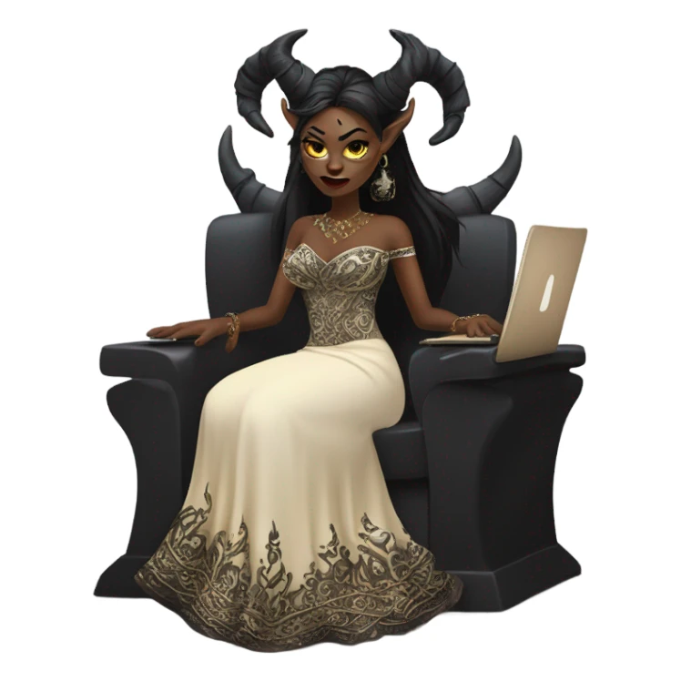 demon in dress in computer sticker