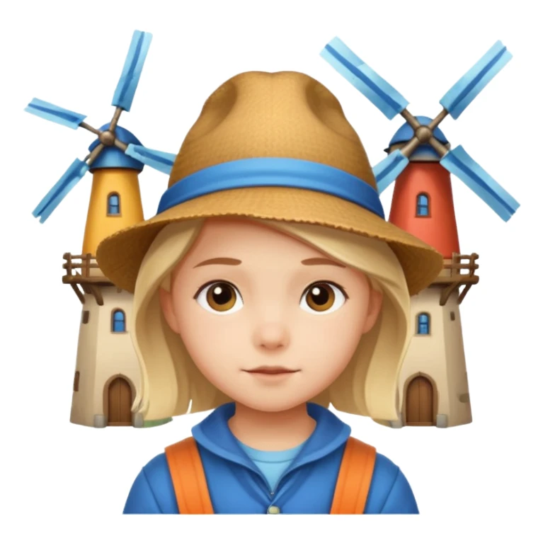 Kid with Windmills sticker
