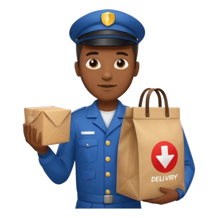 Food Delivery Courier black man sticker