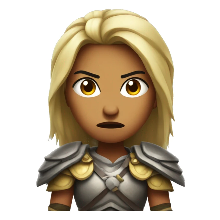 warrior angry face woman sticker
