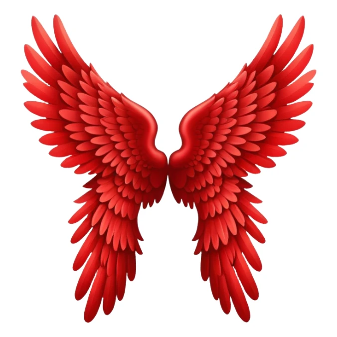 Red angel wings sticker