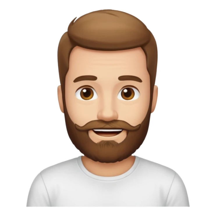bearded man in white t shirt sticker
