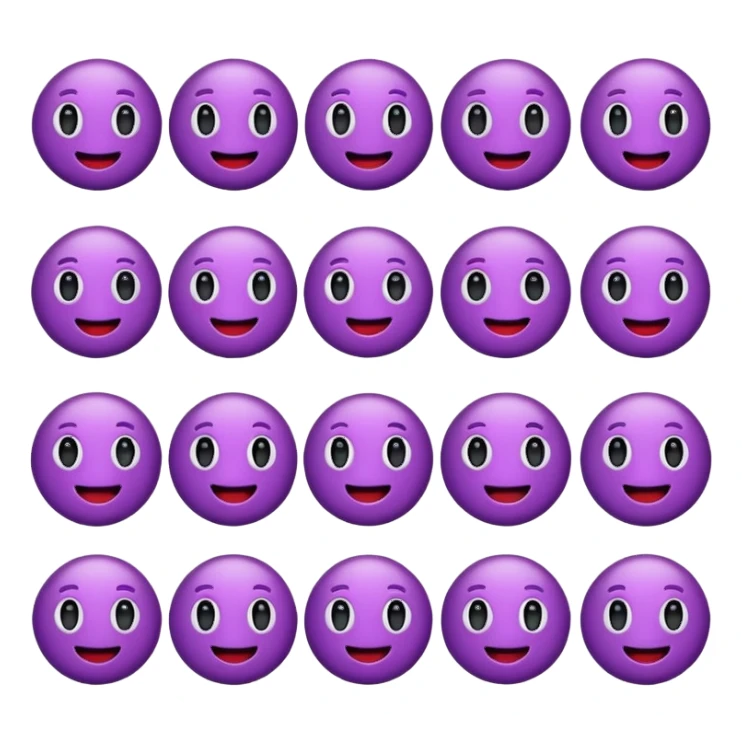 Crea emoticonos morados de cosas random  sticker