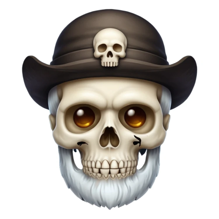 A beard skull sticker