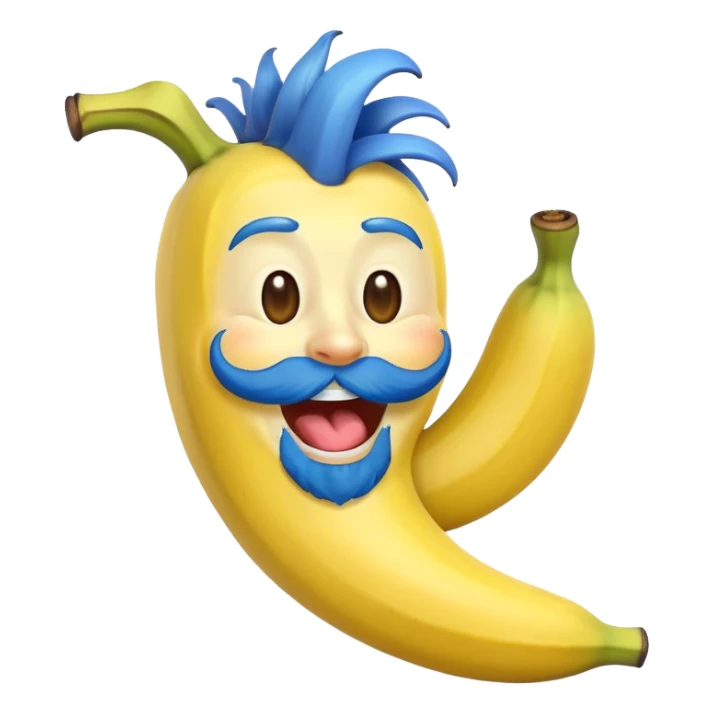 laughing banana with blue beard sticker