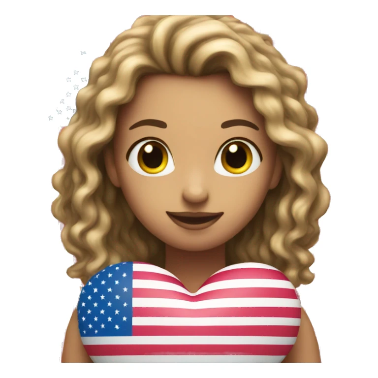 American flag heart sticker