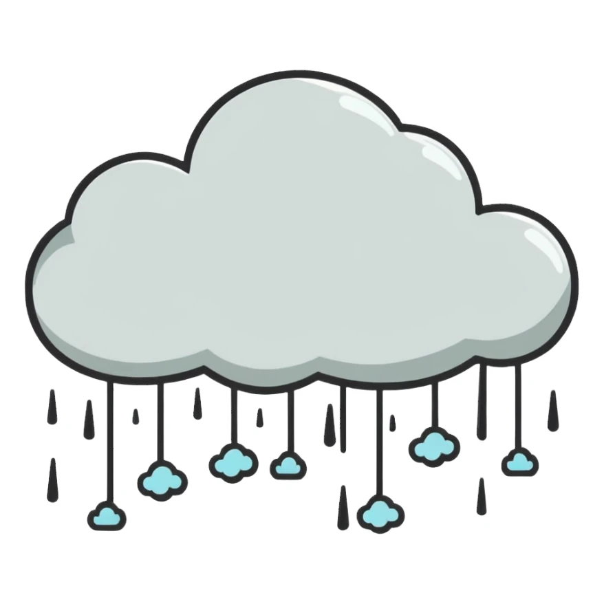 grey cloud is raining sticker