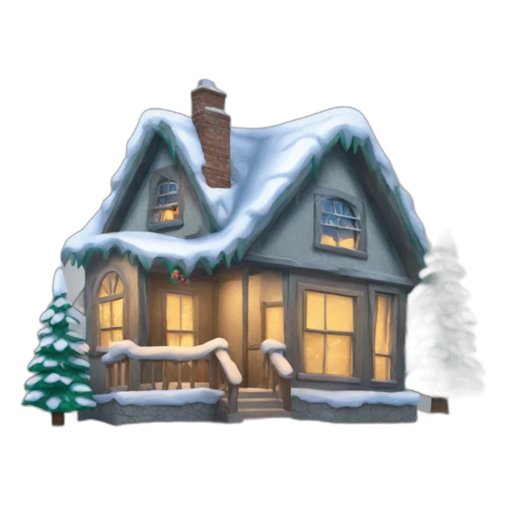 happy christmas house sticker