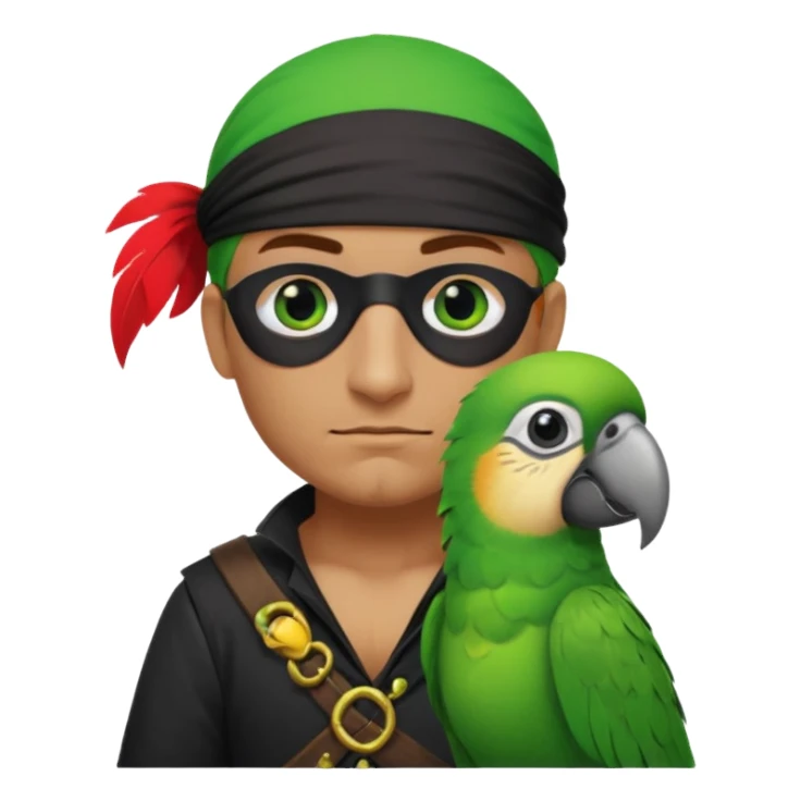 pirate and parrot sticker