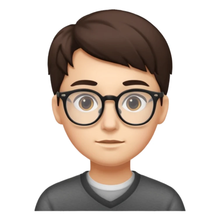 college student with curious face sticker