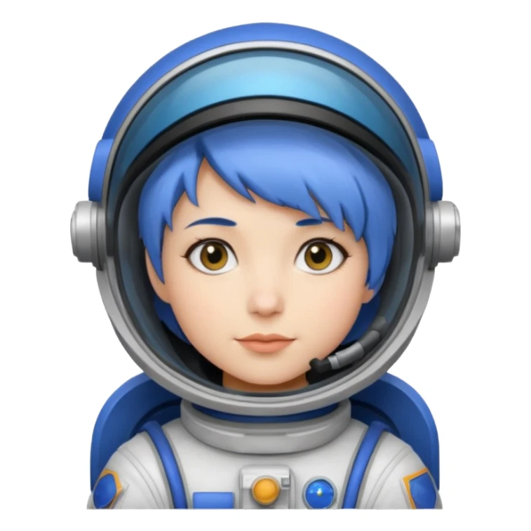 Female astronaut with short blue hair sticker