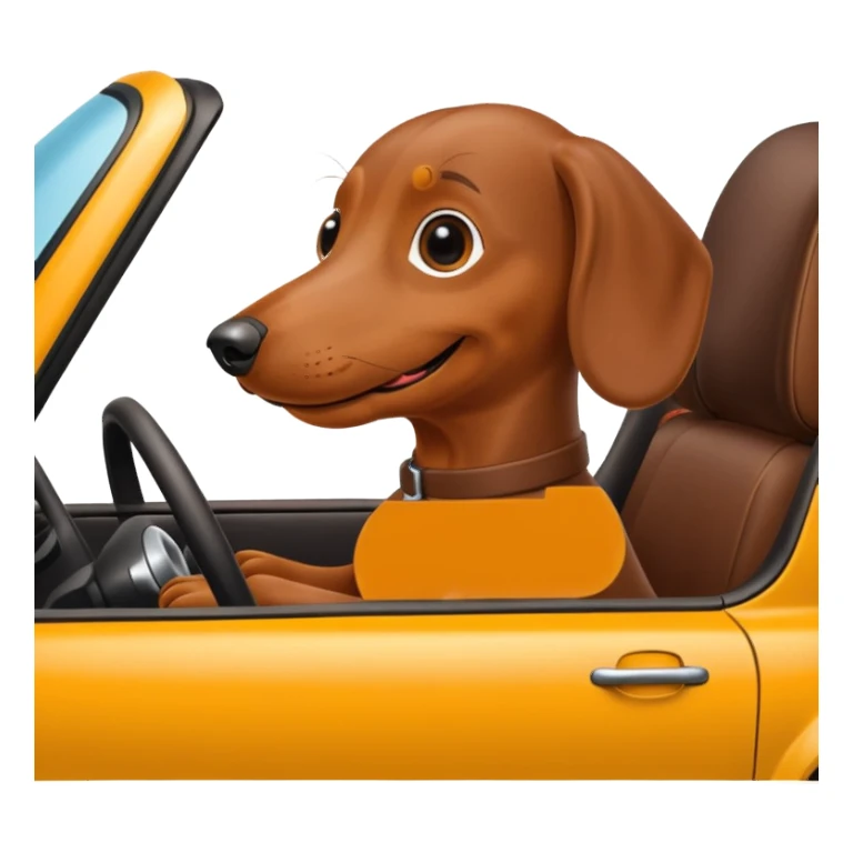 A dachshund driving a car sticker