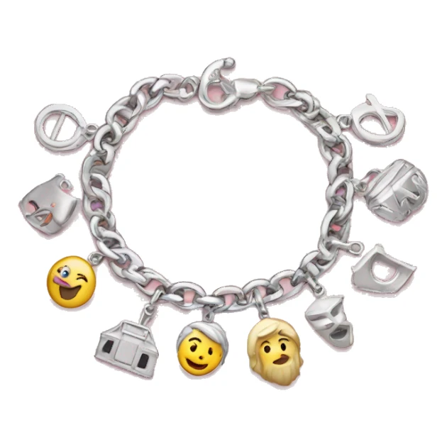 a silver charm bracelet sticker