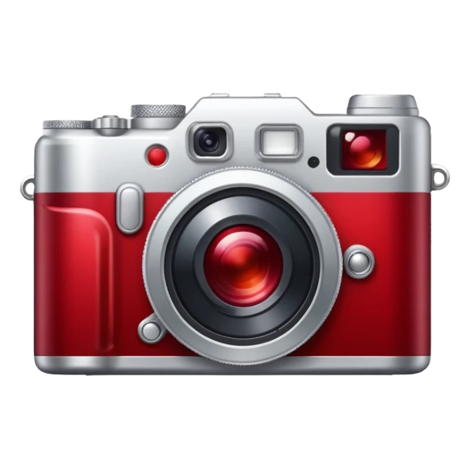 silver digital camera red dark red blood sticker