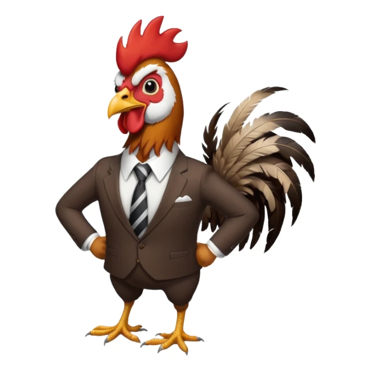 Rooster in office suit realistic  sticker